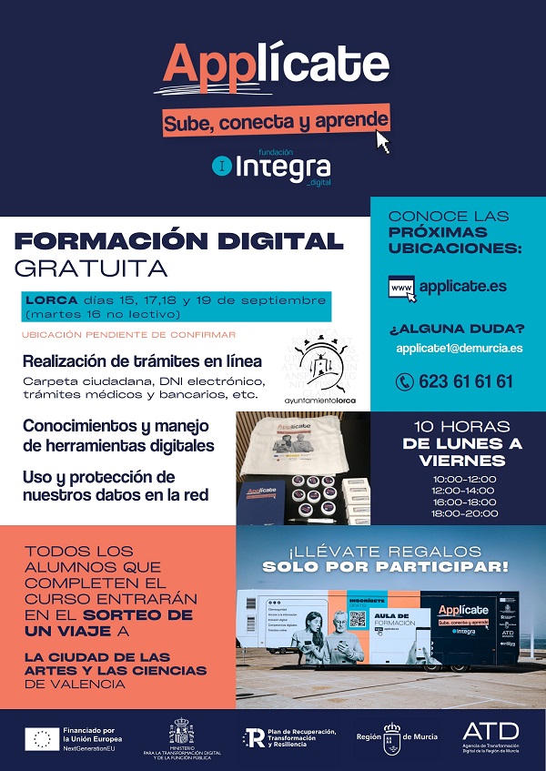 Cursos gratis sobre tecnologas de uso cotidiano con el proyecto Applicate de Fundacin Integra en Lorca